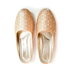 Golden Women's Mule Footwear Ladies Party Wear Sandals