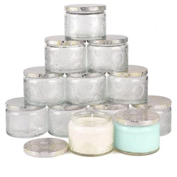  Embossed Glass Candle Holder