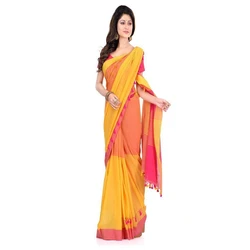 Handwoven Khadi Pompom Saree