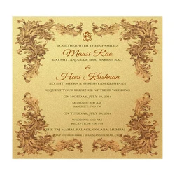 Hindu Wedding Card