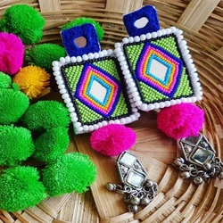 Embroidered Hand Earring