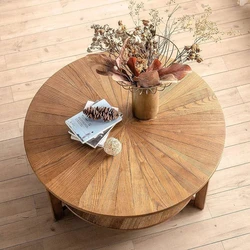 Round wood table
