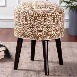Wood Table Poufs