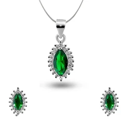 Green Stone Silver Pendant