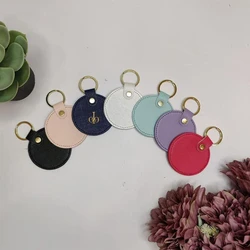 Round Leather Keychain