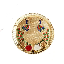 Round Metal Tilak Platter