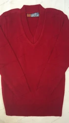 V Neck Maroon oswal acrylic sweater