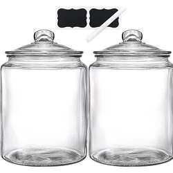 Large Glass Lidded Jar, Clear colour, plastic material