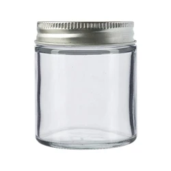 Silver Lid Glass Jar, 50 ml capacity, airtight