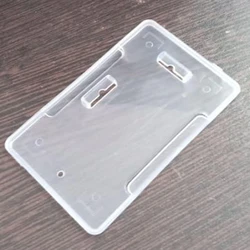 Rectangular ID Card Holder, White, plastic material