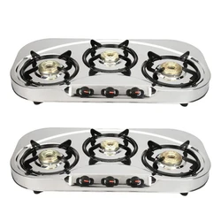 Oval Three Gas Stove, Lighter or matchstick to flame