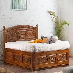 Carved Wooden Bed