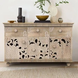 Mango Wood Craved Sideboard