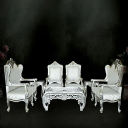 Polished Silver Sofa Set