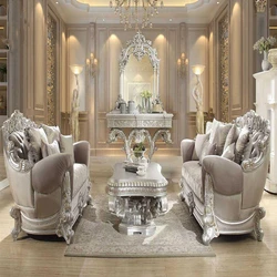 Luxurious Silver Sofa Set