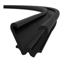 Black Rubber Flocked Channel