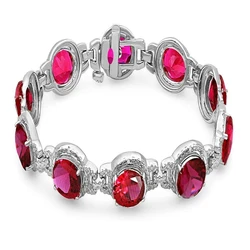 Womens Sterling Silver Gemstone Bracelet