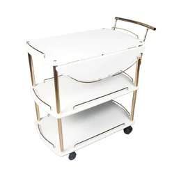 Extendable Kitchen Trolley, Hooks and 3 layer baskets