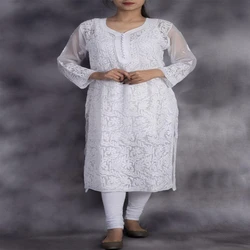 Chikan White Kurti