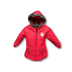 Red Plain Girls Jacket