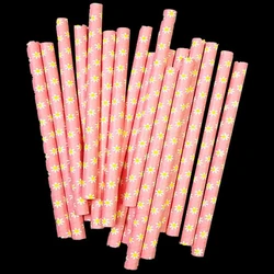Pink Paper Drinking Straw