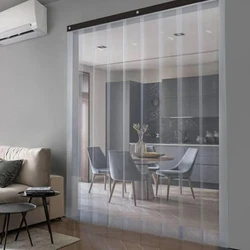 AC Transparent Curtain, White color, rod pocket fitting