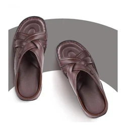 Brown Leather Slipper