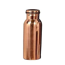 Buy Screw Cap Plain Polished Copper Water Bottle Online
