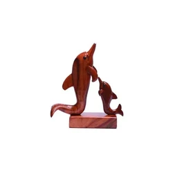 Wooden Dolphin Statue