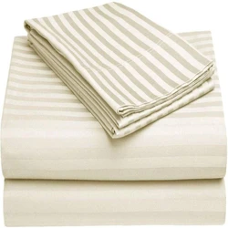 Cotton Plain Stripe Bed Sheet