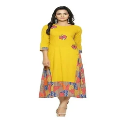 Fancy Printed Kurta Ladies New Design Floral Flared Kurtas