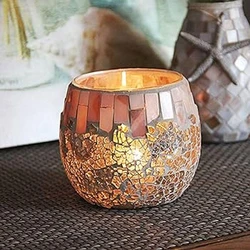 Glass Mosaic Candle Holder