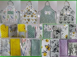 100% Cotton All Over Pigment Printed Duck Weave Kitchen Set