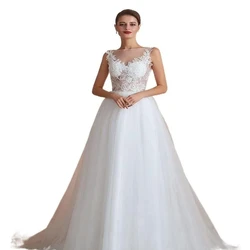 Floral Embellished Wedding Gowns Customized Bridal Gown