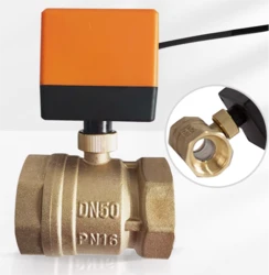 2-way electric copper threaded ball valve