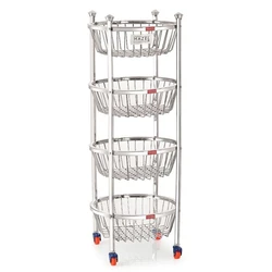 Round Kitchen Trolley, Three and four tier type