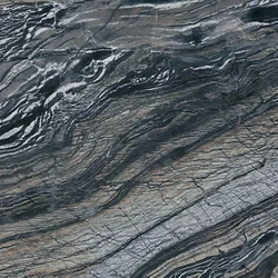 Black Wave Marble Smooth Surface Finish Black Floor Marble