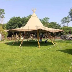Bamboo Teepee Gazebo, Playhouse, three layer roof