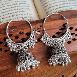 Oxidised Silver Jhumka