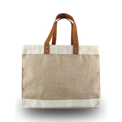 Leather Jute Bag
