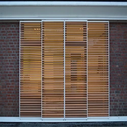 sliding louvre panels, blades are mounted, effortlessly