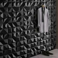 3d wall tile black, Matte charcoal stone surface