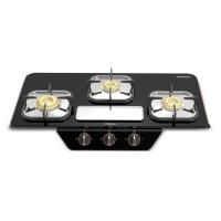 Bajaj Three Burner Gas Stove, Unbreakable abs knob