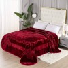 Blanket Mink Burgundy Soft, double fleece pattern