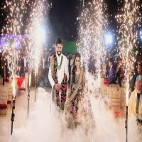 cold fire entry, sparkling effect, smoke, parties