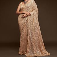 Cream Georgette Saree
