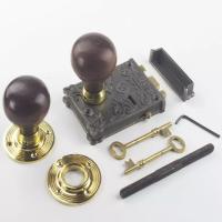 Designer Knob Lock Set, Satin steel surface finish