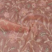 Embroidered Organza Silk Fabric