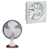 Exhaust Table Fan, Red metal small ac dc feature