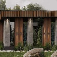 exterior louvered panels, pre finished, completely Water